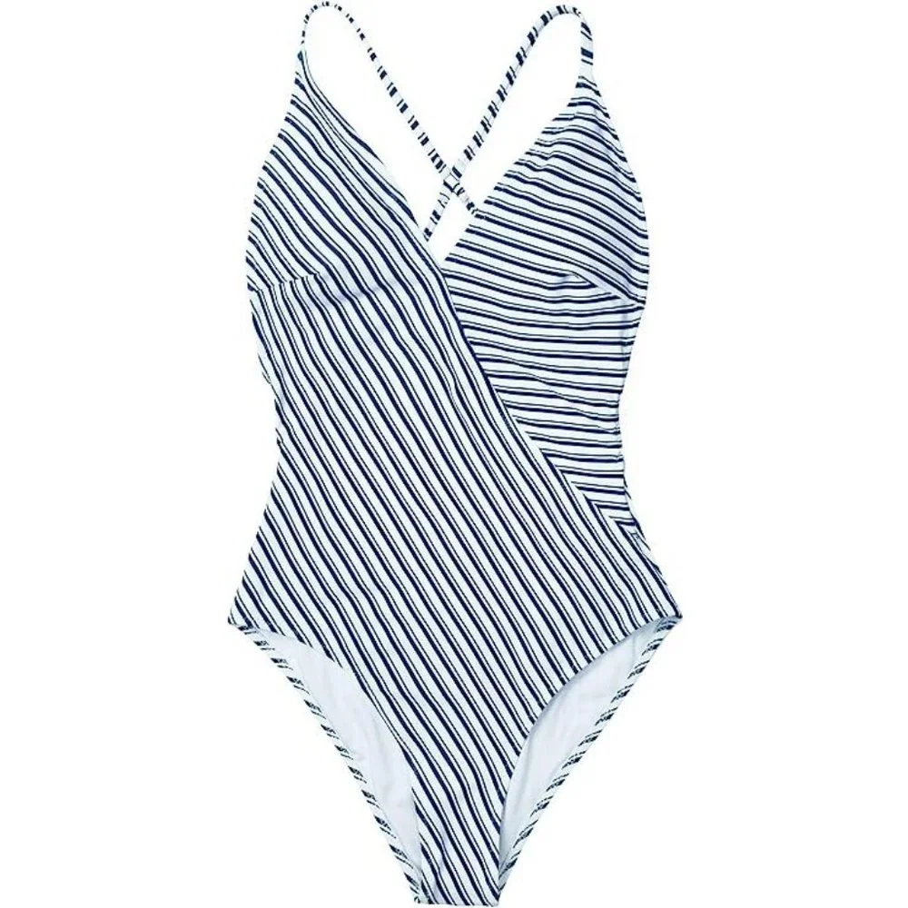 Cupshe Simple Living Striped Strappy Back One Piece Swimsuit L - Picture 1 of 2